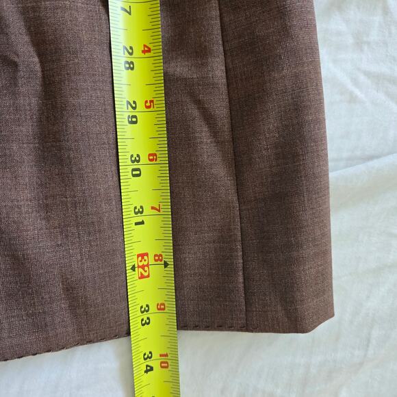 Max Studio Y2K Babydoll Long Blazer Jacket Brown Size M Velvet Trim Wool Retro - Picture 11 of 11